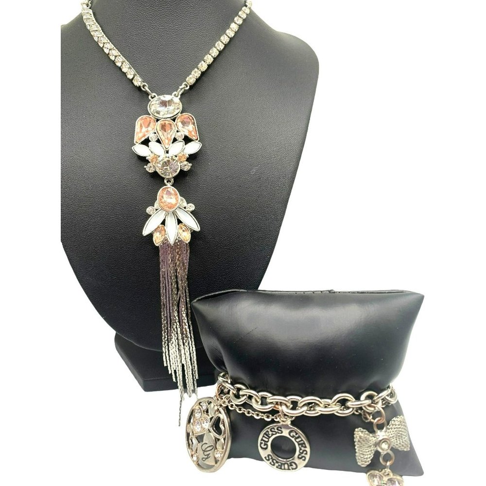 Bundle of 2 Guess Statement Necklace and Charm Bracelet